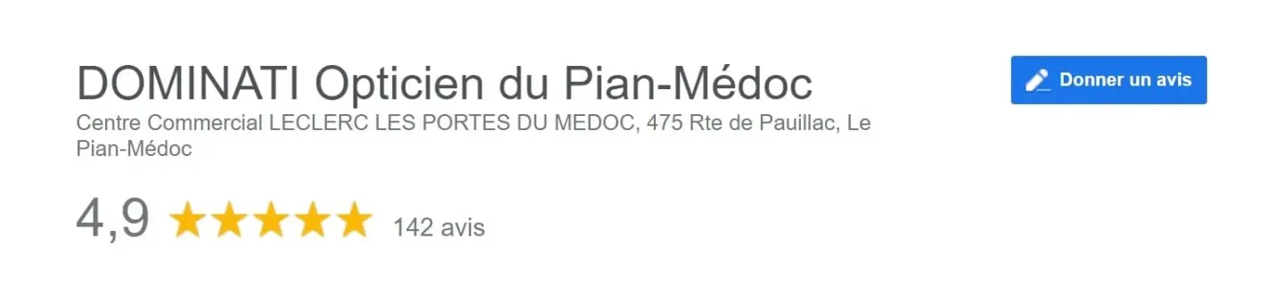 Bonne note Google illustrant la satisfaction et les avis positifs des clients