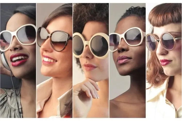 Groupe de femmes portant des lunettes de soleil de formes et couleurs différentes